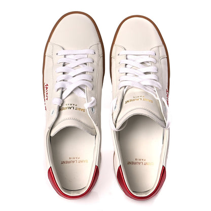 Saint Laurent Calfskin Embroidered Court Classic Sneakers 41 Red Nero 6 of 8