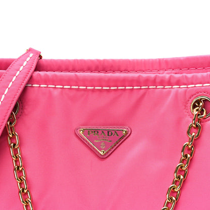 Prada Tessuto Nylon Chain Tote  Fuxia 6 of 8