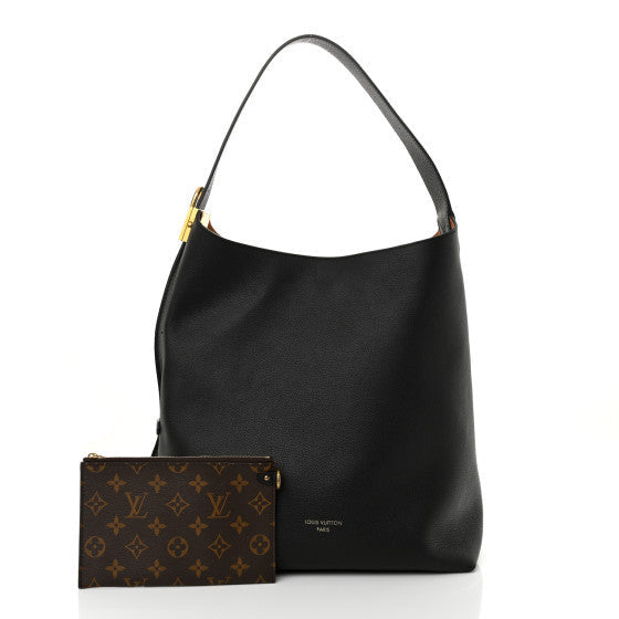Grained Calfskin Low Key Hobo MM Black