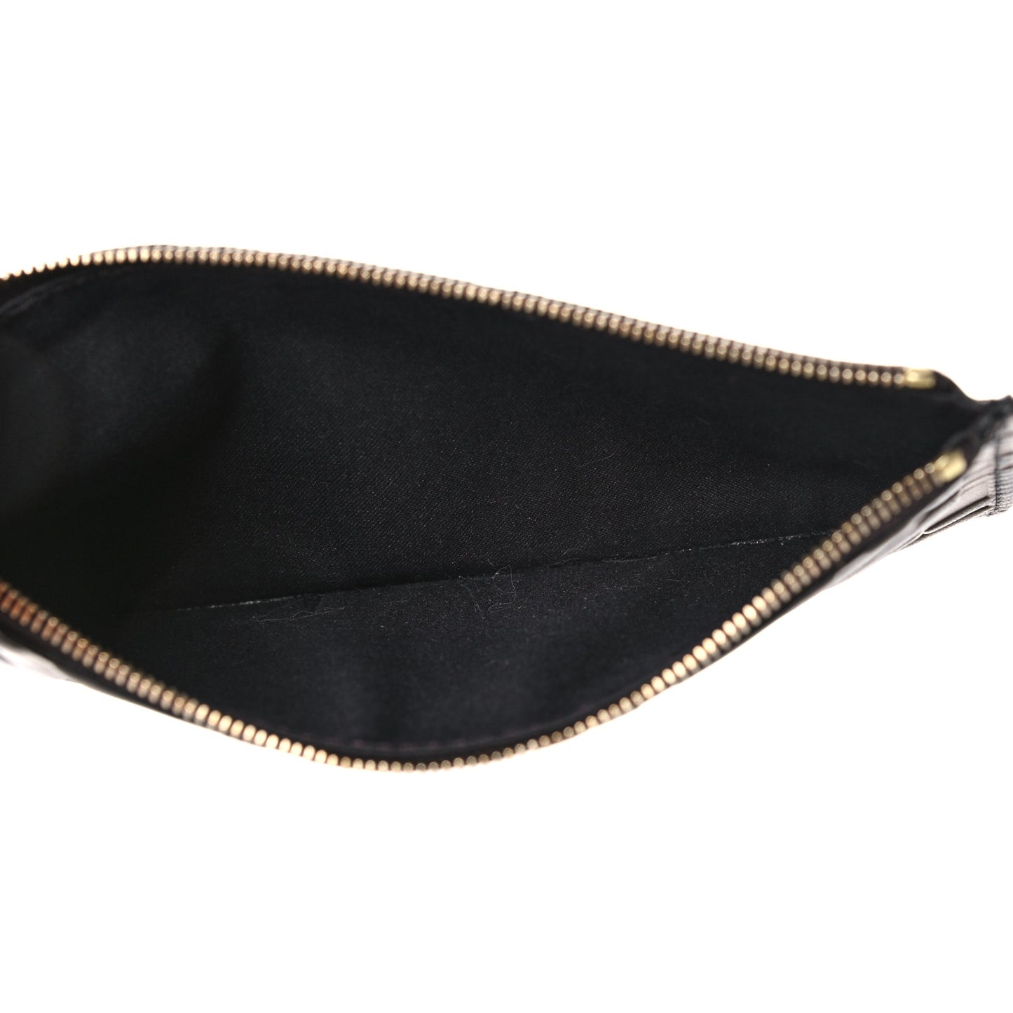 Calfskin FF 1974 Embossed Zip Pouch Maya Black