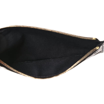 Fendi Calfskin FF 1974 Embossed Zip Pouch Maya Black 5 of 8