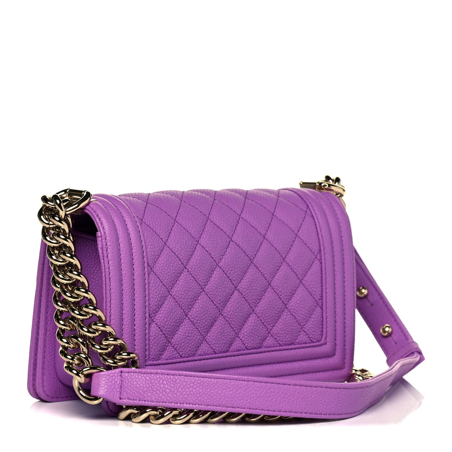 Caviar Quilted Small Boy Flap Violet