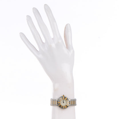 Cartier 18K Yellow Gold Stainless Steel 28mm Must De 21 Watch 2 of 9