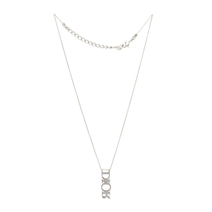 Christian Dior Metal Logo Necklace Silver 1 of 3