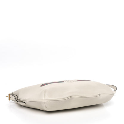 Gucci Grained Calfskin Logo Half Moon Hobo White 4 of 10