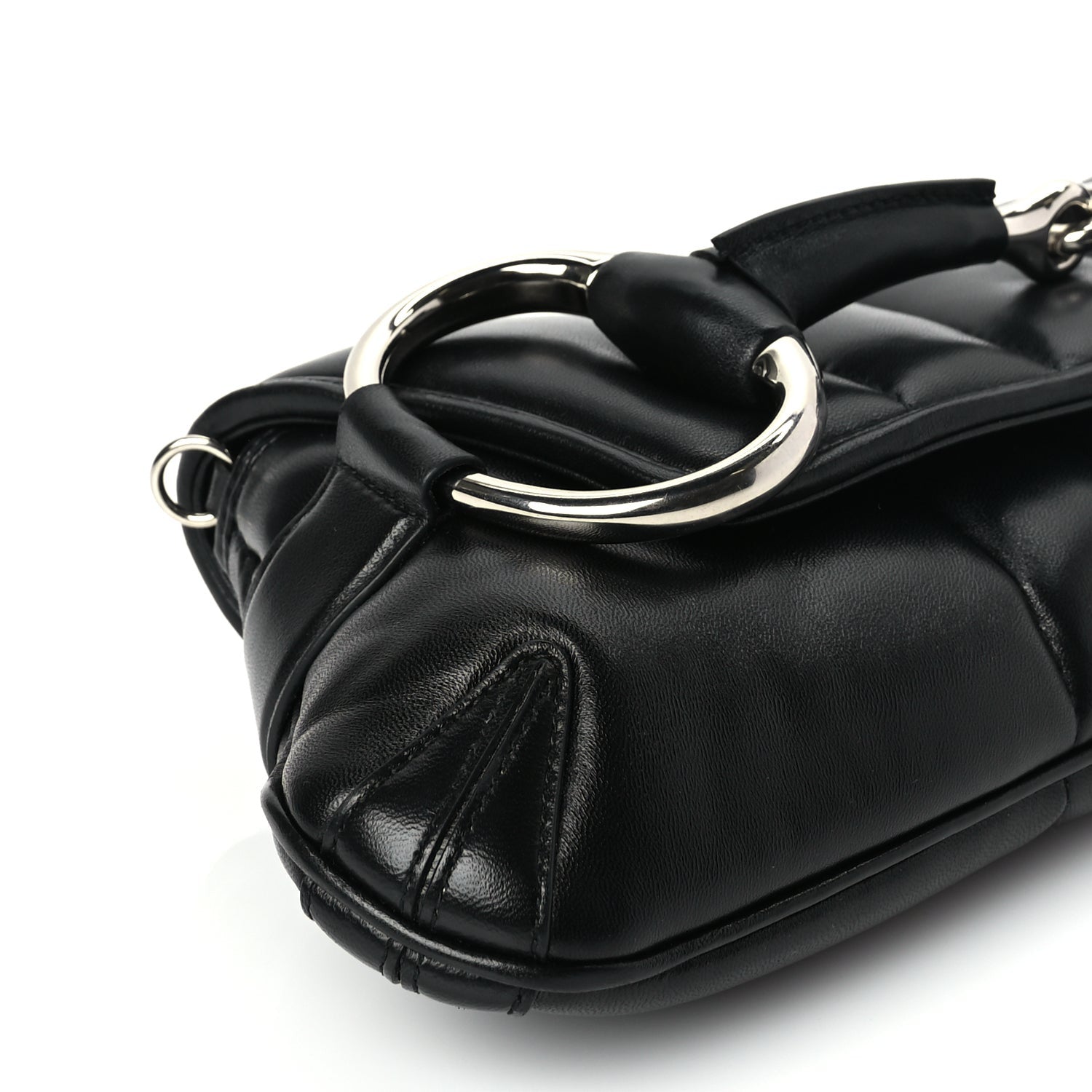 Gucci Nappa Vertical Matelasse Medium Maxi Horsebit Chain Shoulder Bag Black 7 of 8