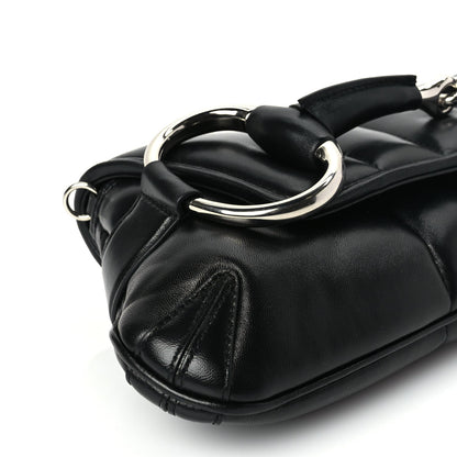 Gucci Nappa Vertical Matelasse Medium Maxi Horsebit Chain Shoulder Bag Black 7 of 8