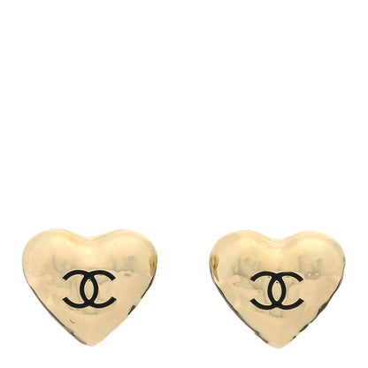 Chanel CC Heart Earrings Gold 1 of 3