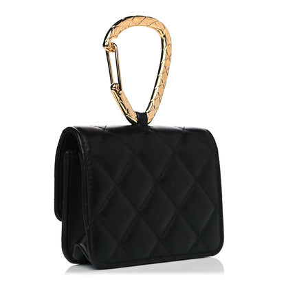 Chanel Lambskin Quilted CC Hook Card Holder Black 2 of 9