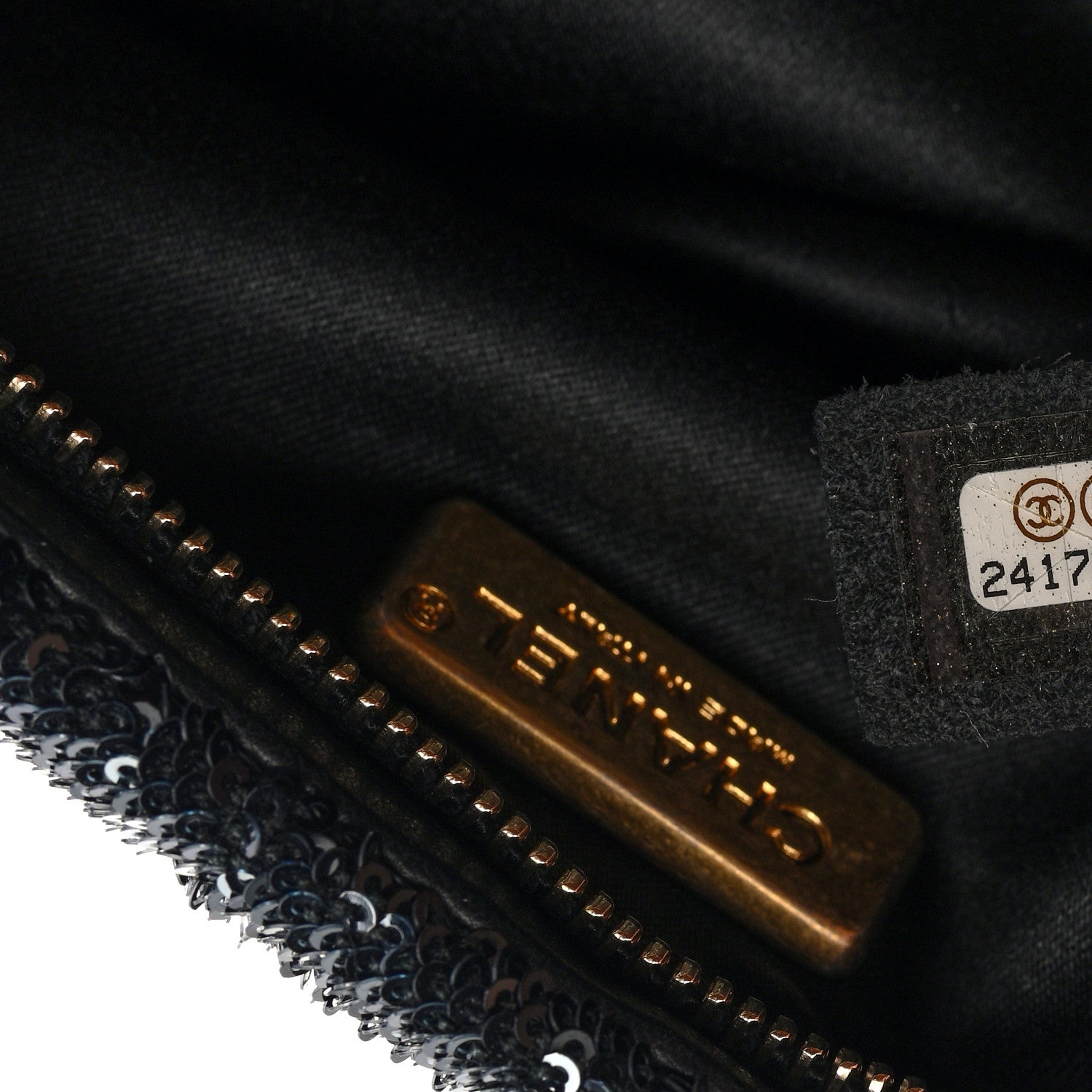 Chanel Sequin Do Not Disturb Minaudiere Clutch Black Gold 7 of 7