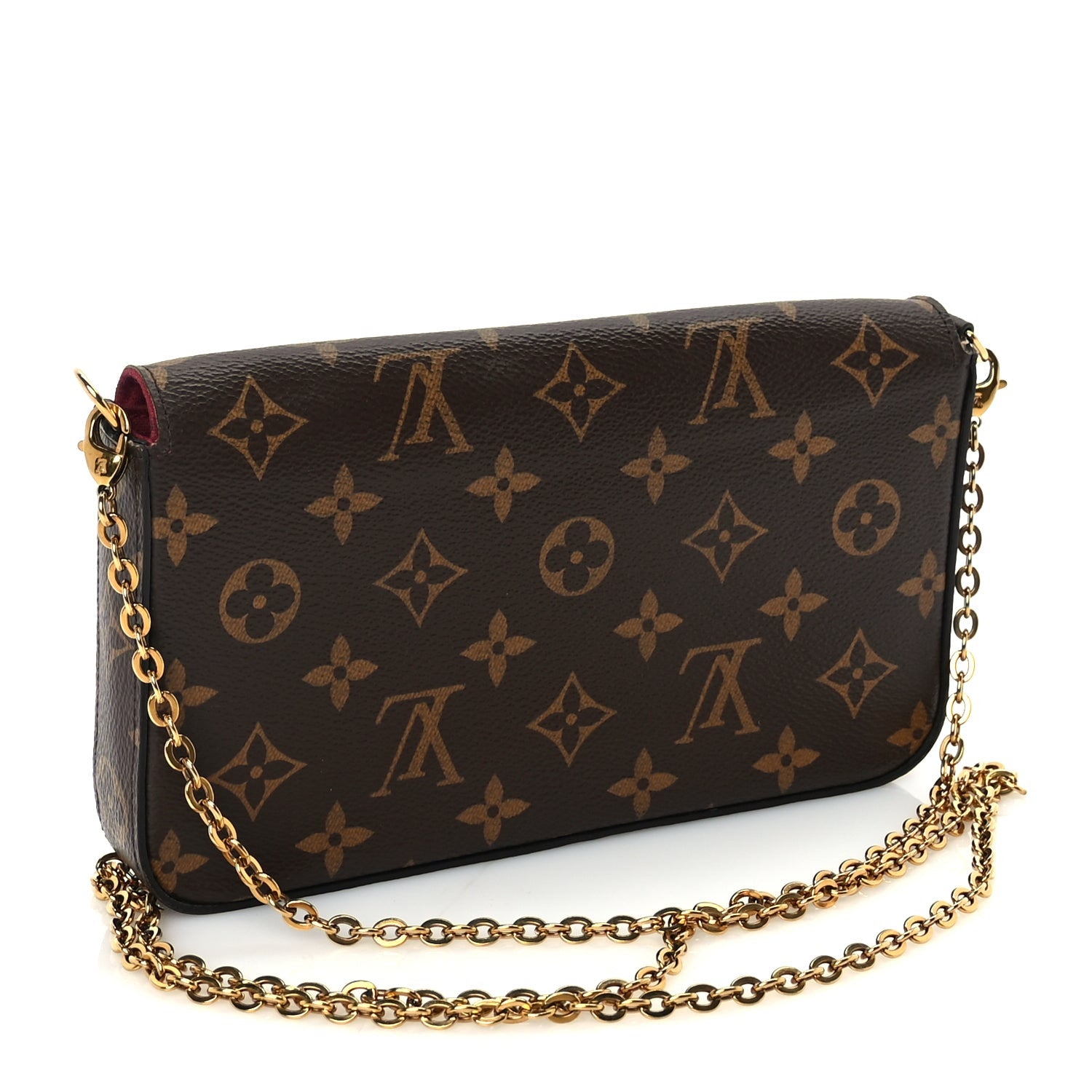 Louis Vuitton Monogram Pochette Felicie Chain Wallet  Fuchsia 3 of 9