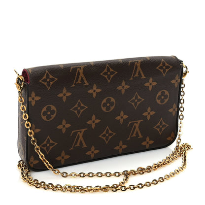 Louis Vuitton Monogram Pochette Felicie Chain Wallet  Fuchsia 3 of 9