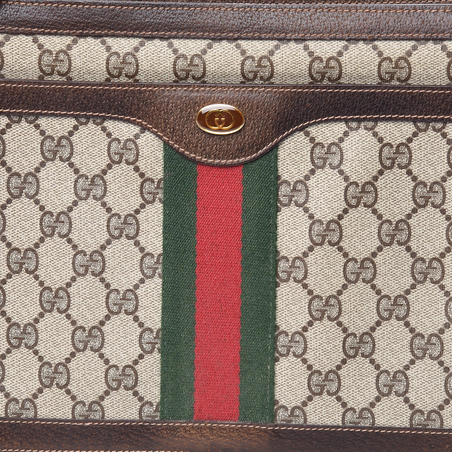 Gucci GG Plus Monogram Web Shoulder Bag Dark Brown 16 of 18