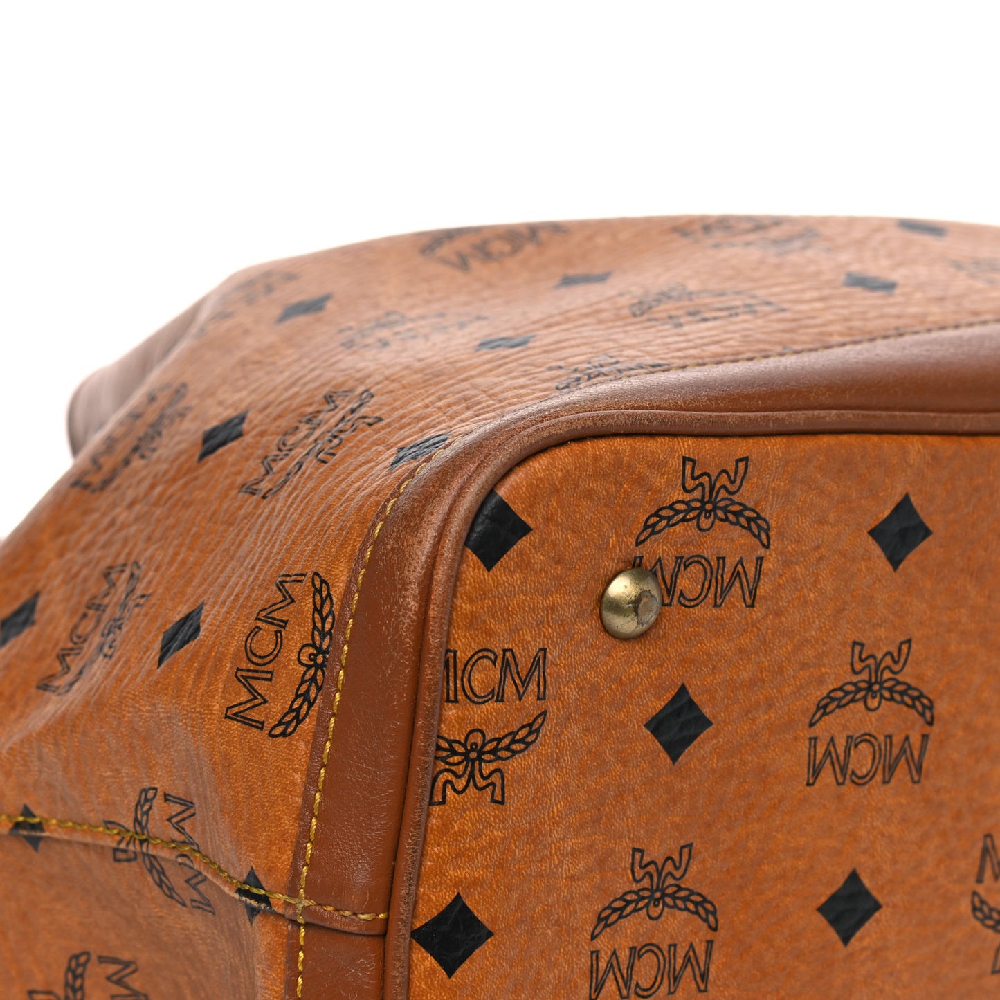 Visetos Drawstring Bucket Bag Cognac