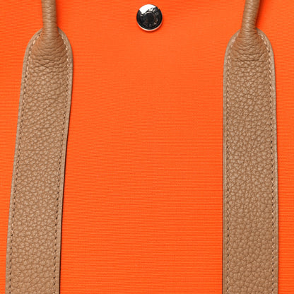 Hermes Toile Militaire Vache Country Garden Party 30 TPM Orange Chai 8 of 10