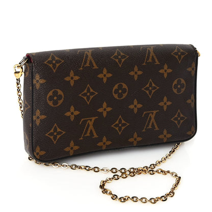 Louis Vuitton Monogram Pochette Felicie Chain Wallet Fuchsia 3 of 10