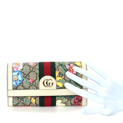 Gucci GG Supreme Monogram Flora Web Ophidia Continental Wallet White 2 of 6