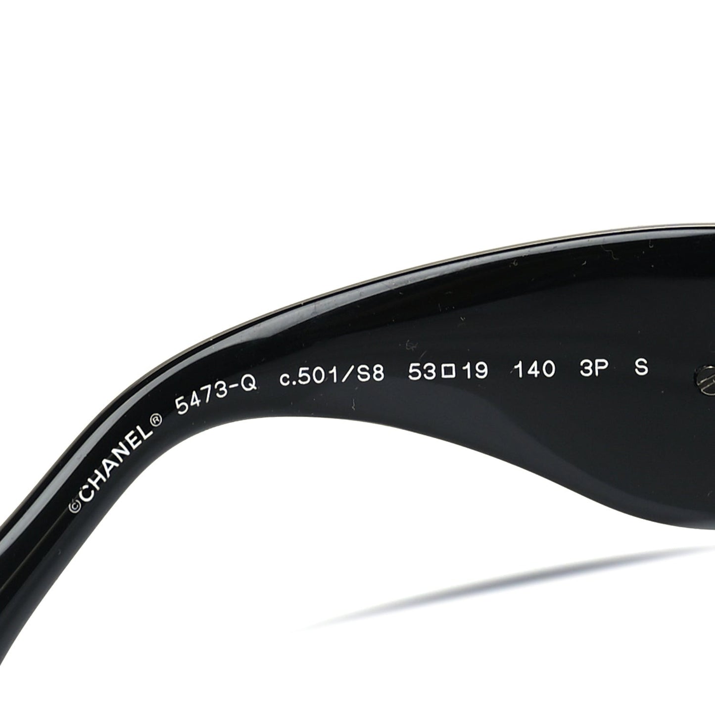 Acetate Calfskin Polarized Square Sunglasses 5473-Q  Black