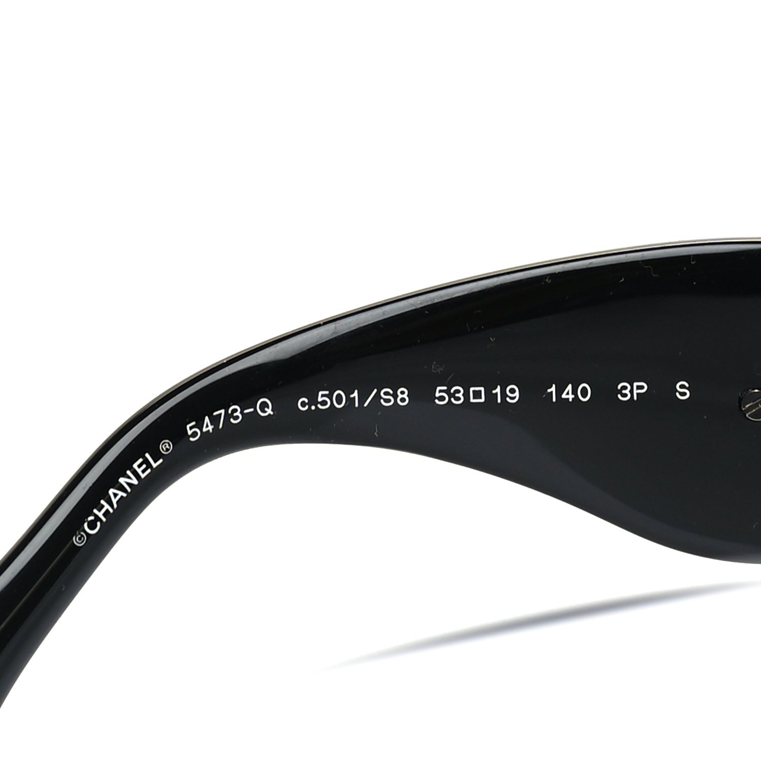 Chanel Acetate Calfskin Polarized Square Sunglasses 5473-Q  Black 5 of 6