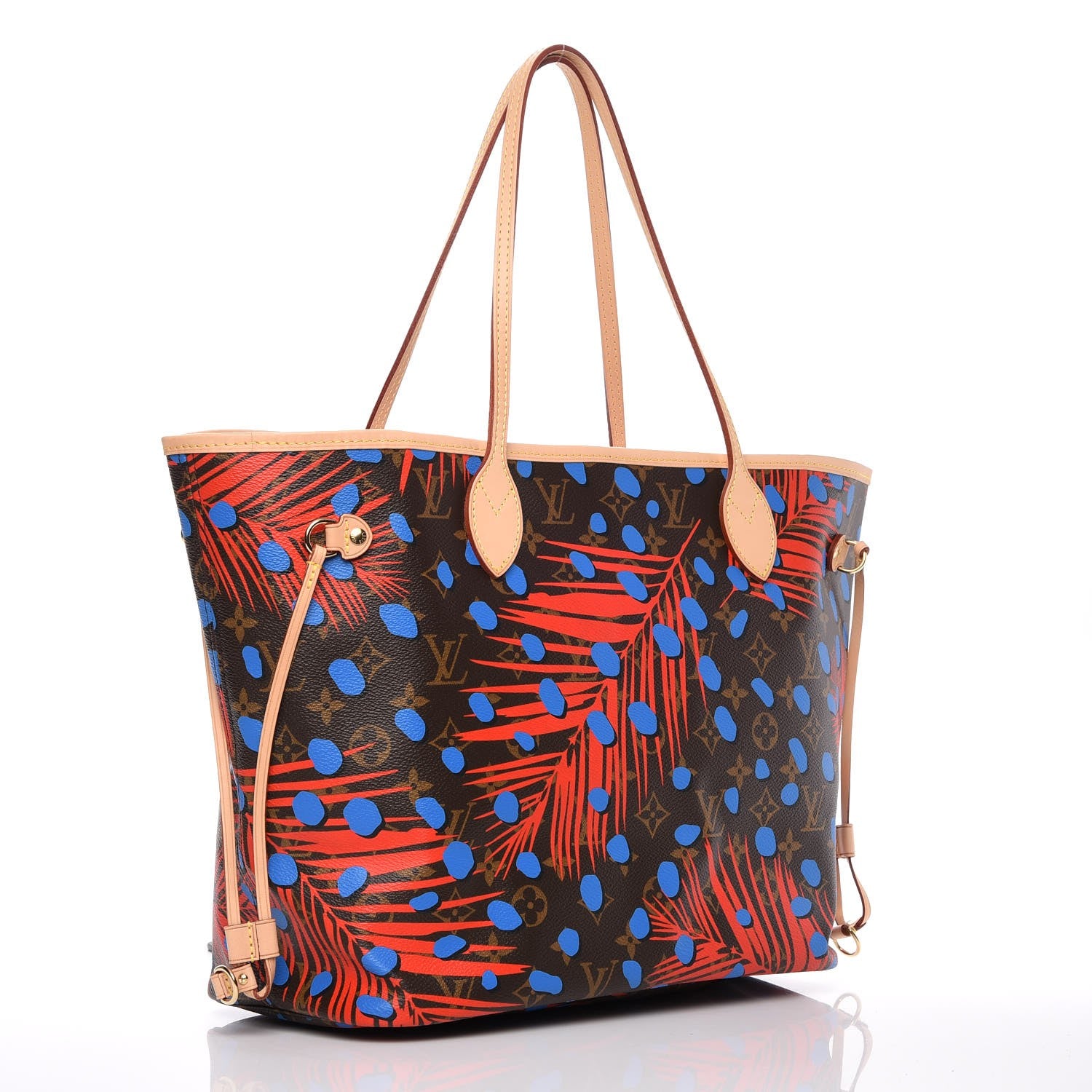 Louis Vuitton Monogram Jungle Dots Neo Neverfull MM Coquelicot Denim 4 of 8