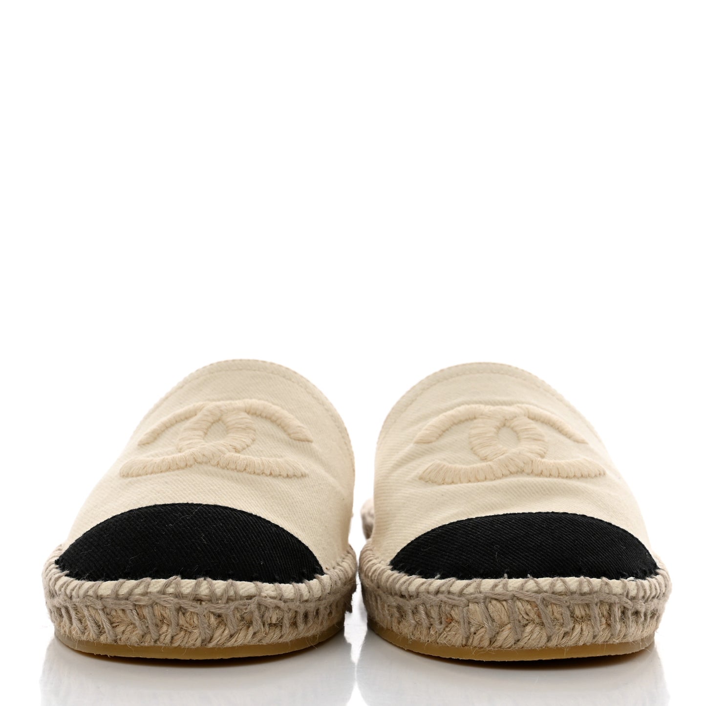 Denim CC Espadrille Mules 38 White Black