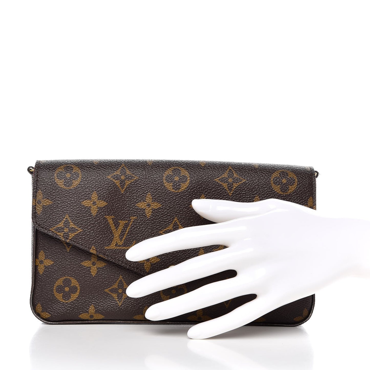Monogram Pochette Felicie Chain Wallet Fuchsia