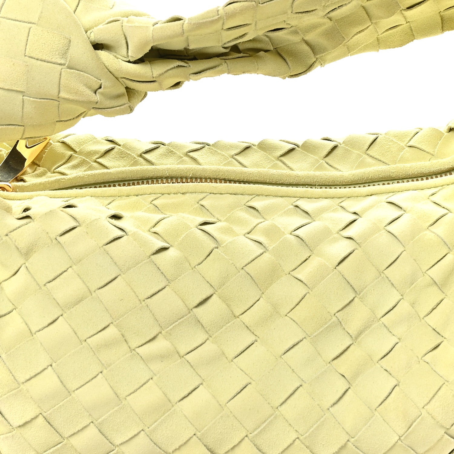 Bottega Veneta Suede Calfskin Intrecciato Teen Jodie Hobo Lemon Wash 7 of 9