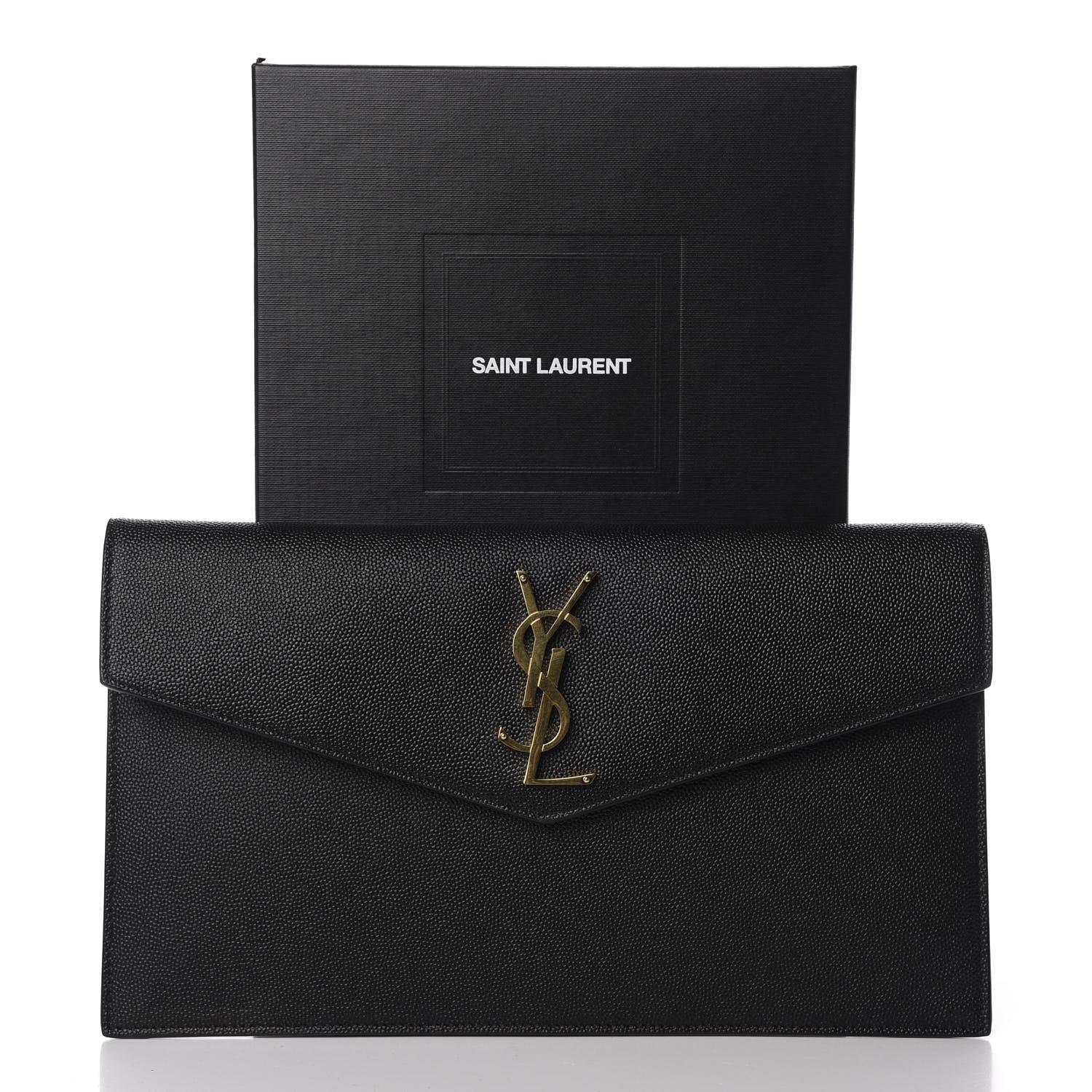Saint Laurent Grain De Poudre Uptown Pouch Black 7 of 7