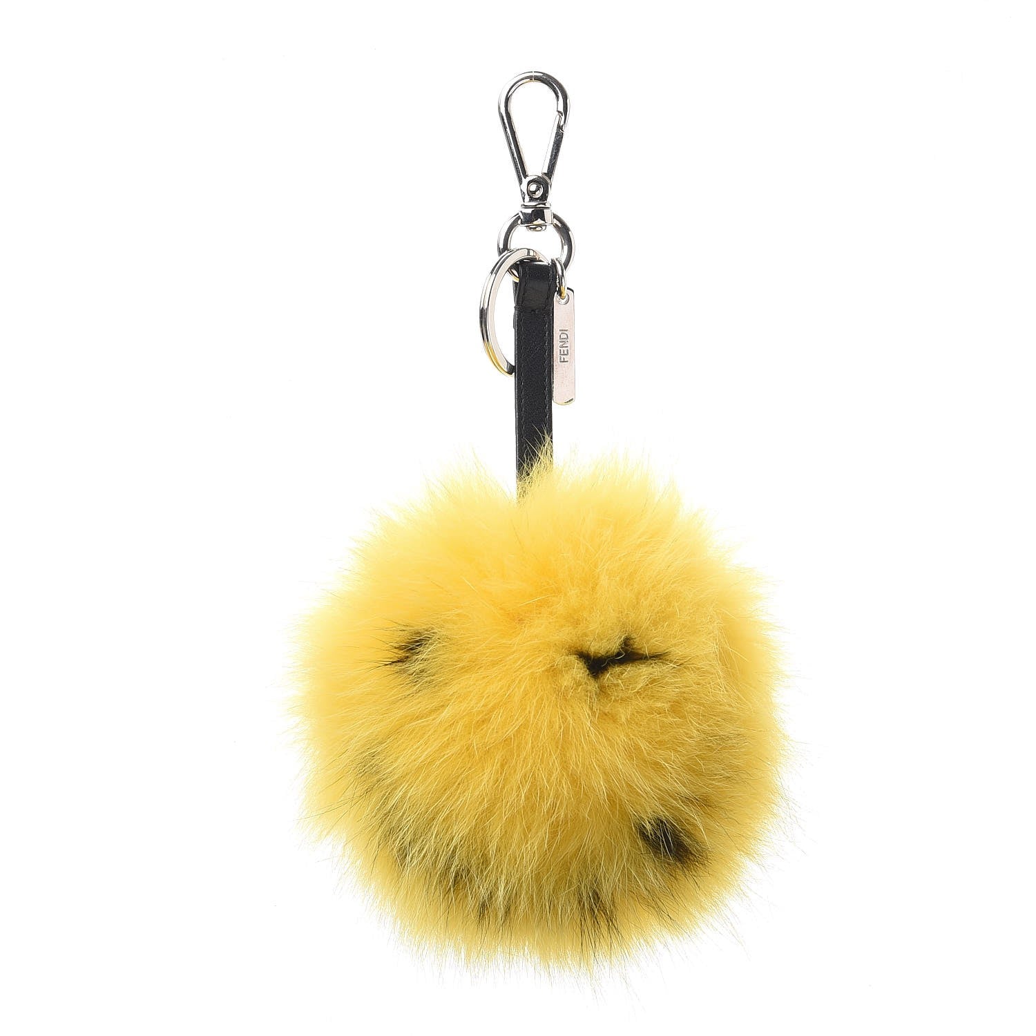 Fendi Fox Fur Smiley Bag Charm Yellow 1 of 8