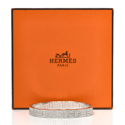 Hermes 18K White Gold Diamond Kilim Bracelet SH 6 of 6