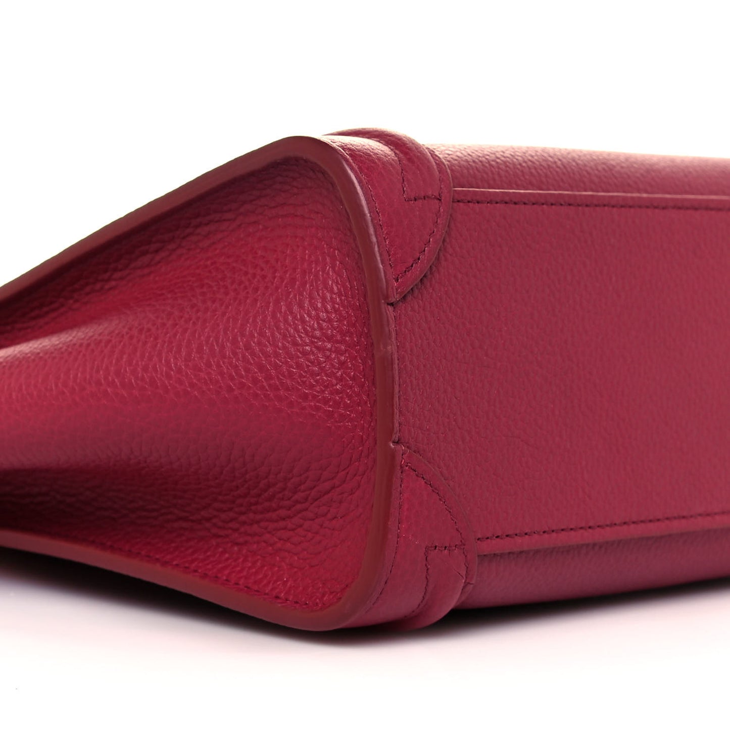 Drummed Calfskin Nano Luggage Rasberry