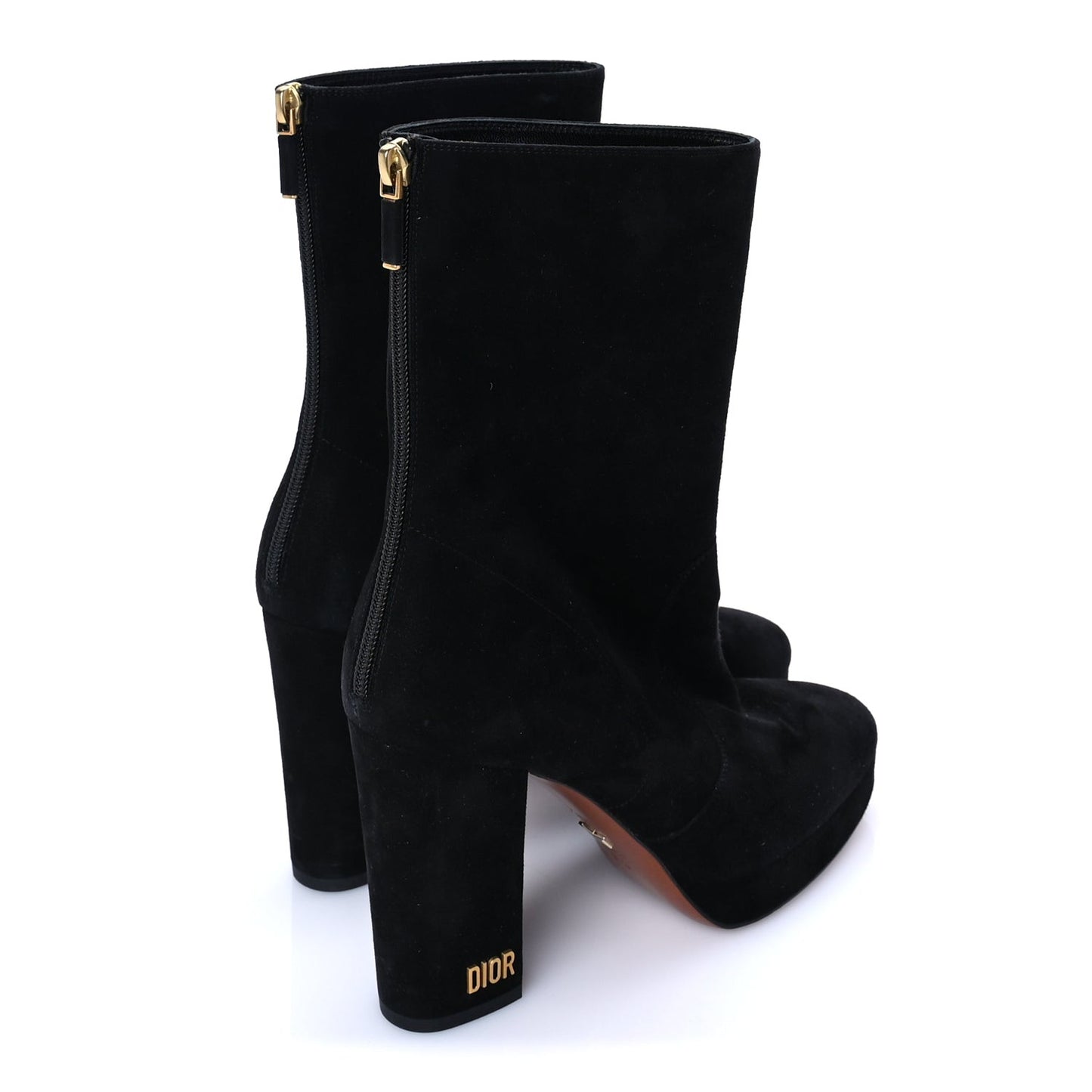 Suede D-rise Platform Ankle Boots 37.5 Black