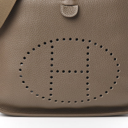 Hermes Taurillon Clemence Evelyne III PM Etoupe 11 of 12