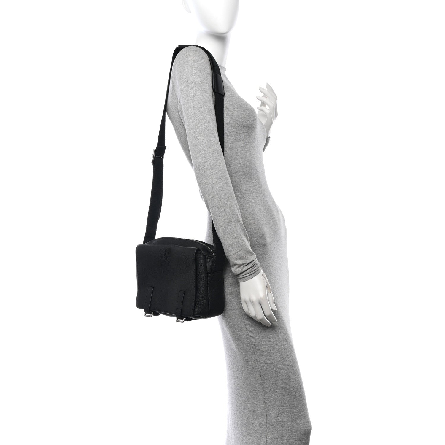 Loewe Soft Grained Calfskin XS Military Messenger Bag Black 2 of 11