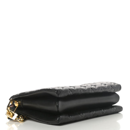 Louis Vuitton Lambskin Embossed Monogram Coussin PM Black 4 of 11