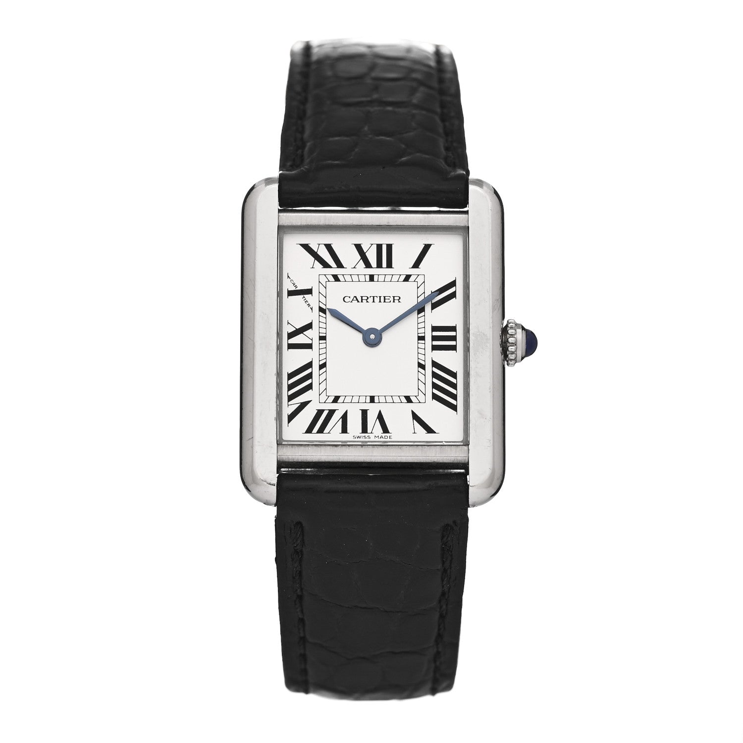 Cartier Stainless Steel Alligator 24mm Tank Solo Quartz Watch 1 of 4