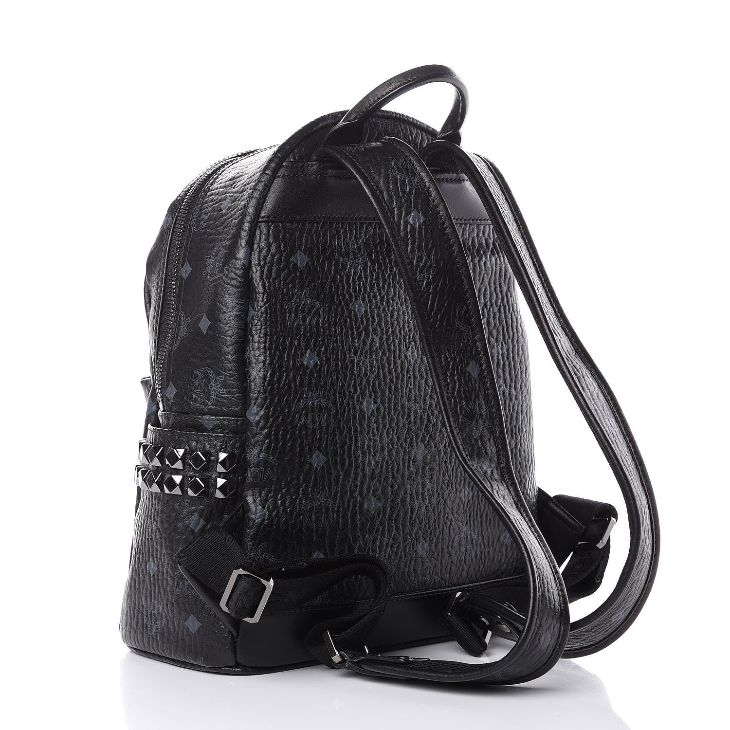 MCM Visetos Small Side Stud Stark Backpack Black 4 of 12