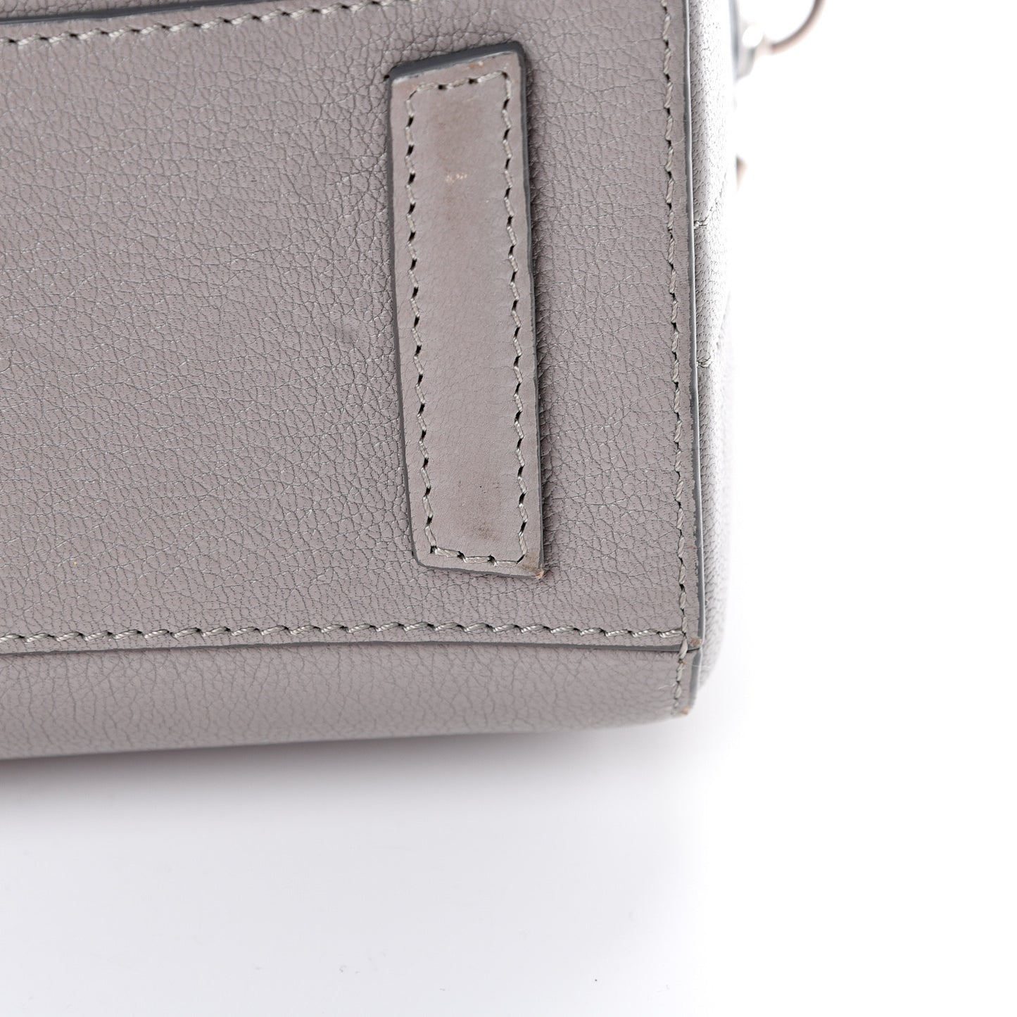 Sugar Goatskin Mini Antigona Pearl Grey