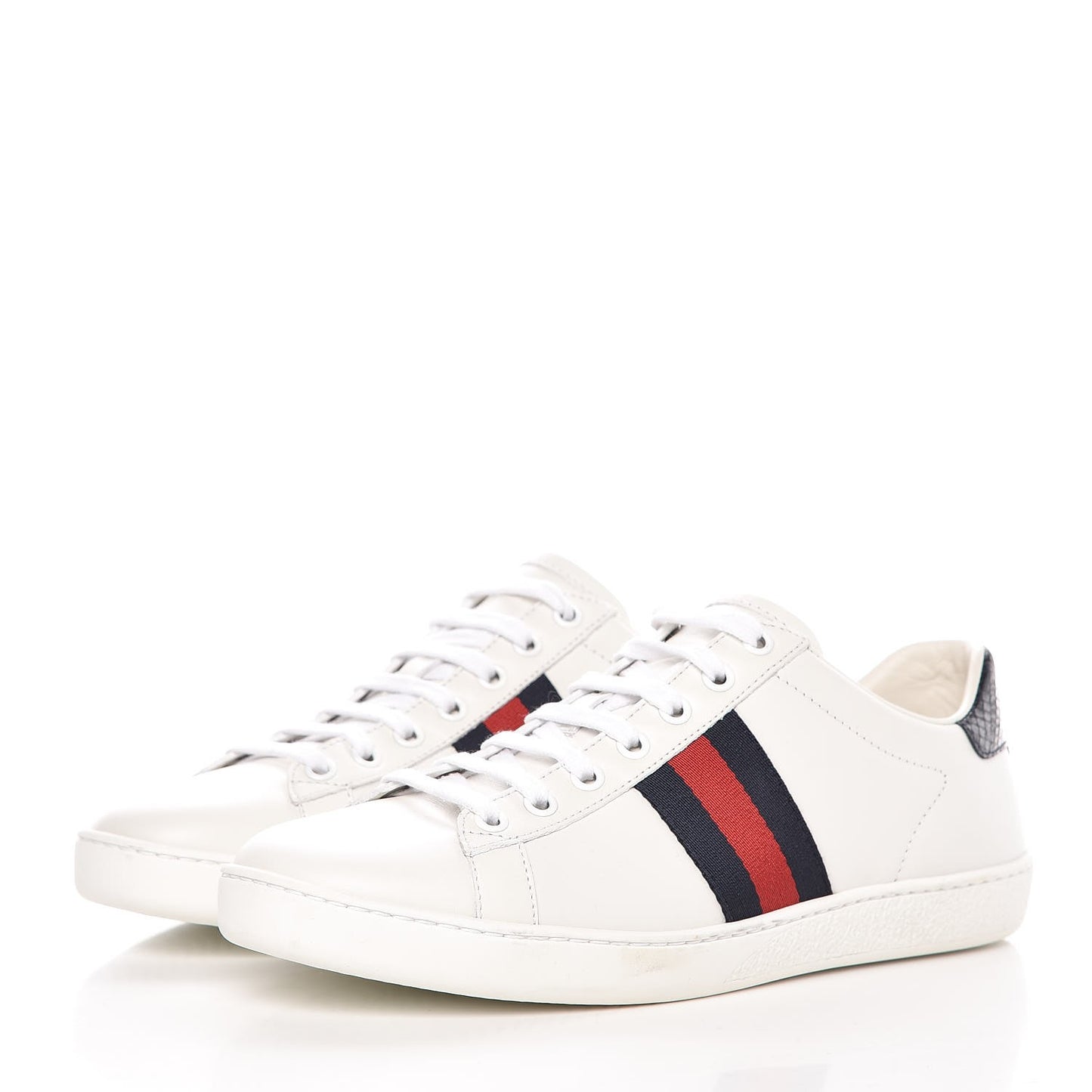 Calfskin Ayers Web Ace Sneakers 38 White Blue