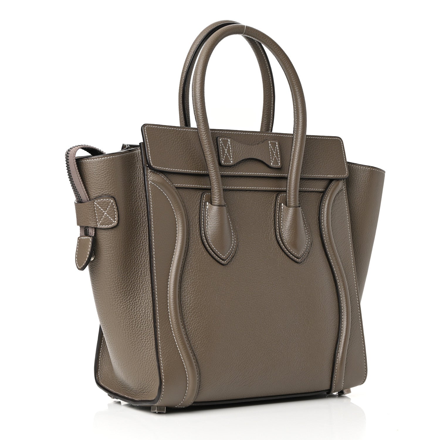 Celine Drummed Calfskin Micro Luggage Souris 2 of 10