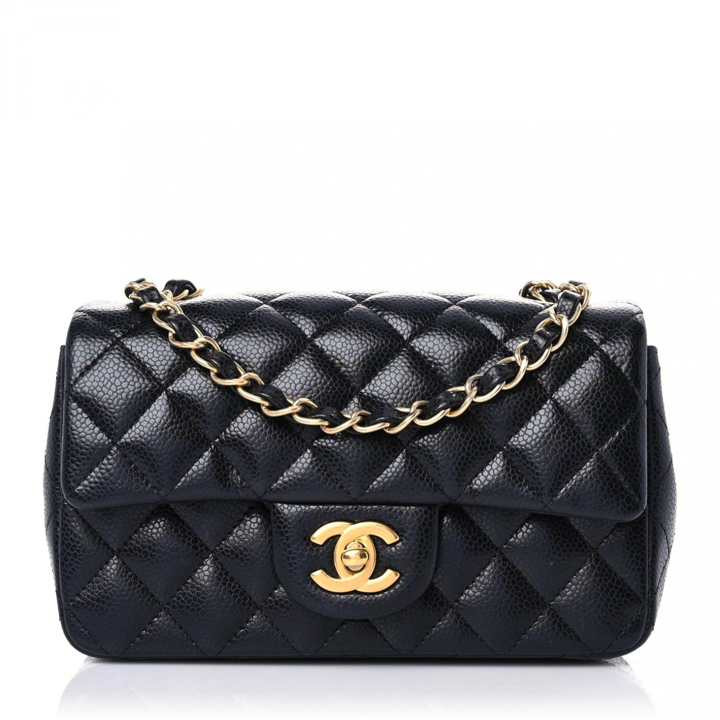 Caviar Quilted Mini Rectangular Flap Black