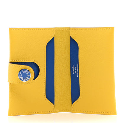 Hermes Evercolor Verso RMS Card Holder Jaune De Naples Bleu France 5 of 9
