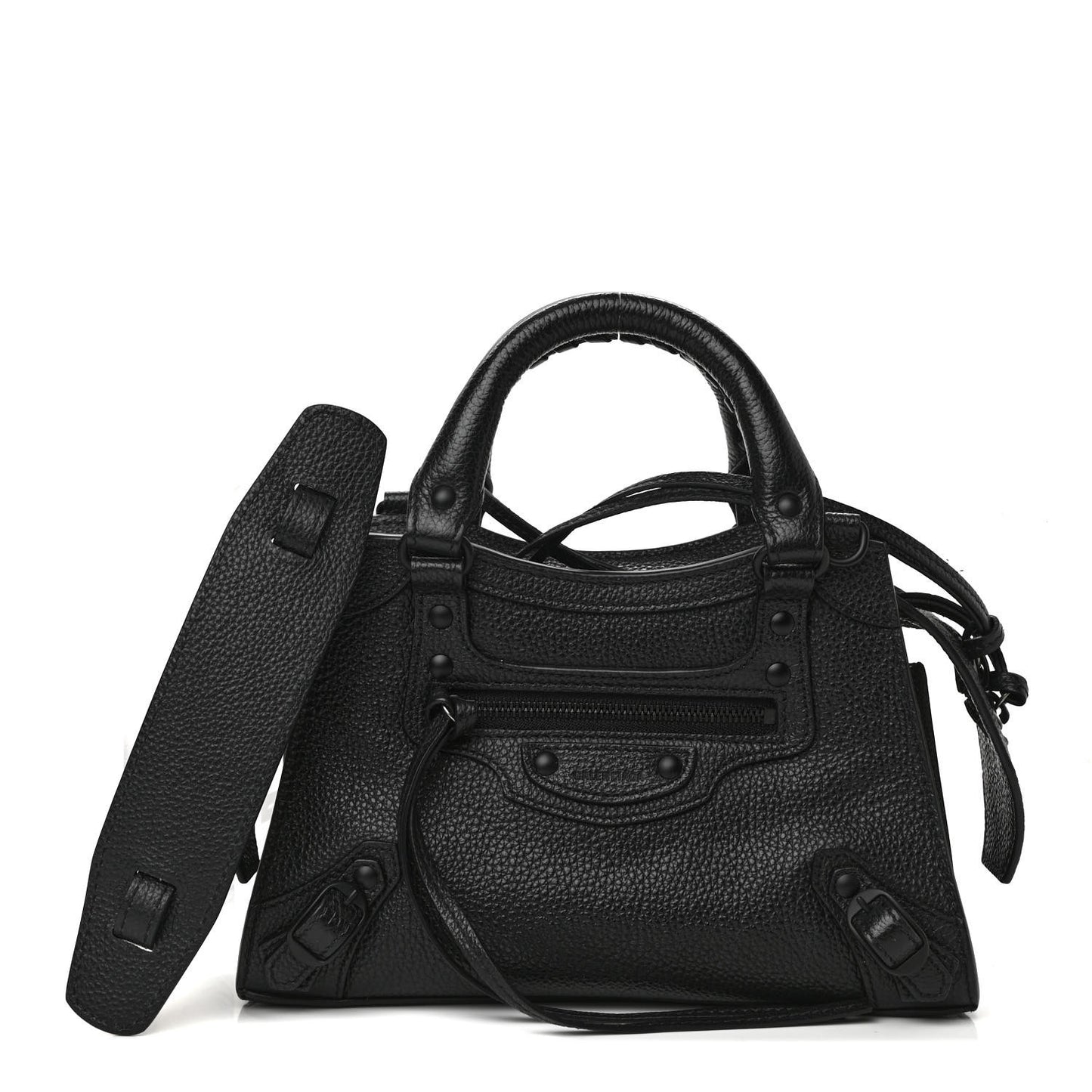 Grained Calfskin Neo Classic Black Hardware Mini City Black