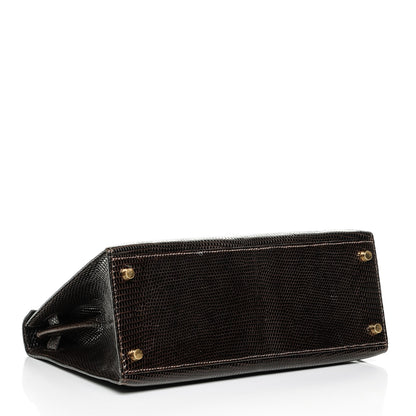 Hermes Shiny Lizard Kelly 28 Havane 10 of 20