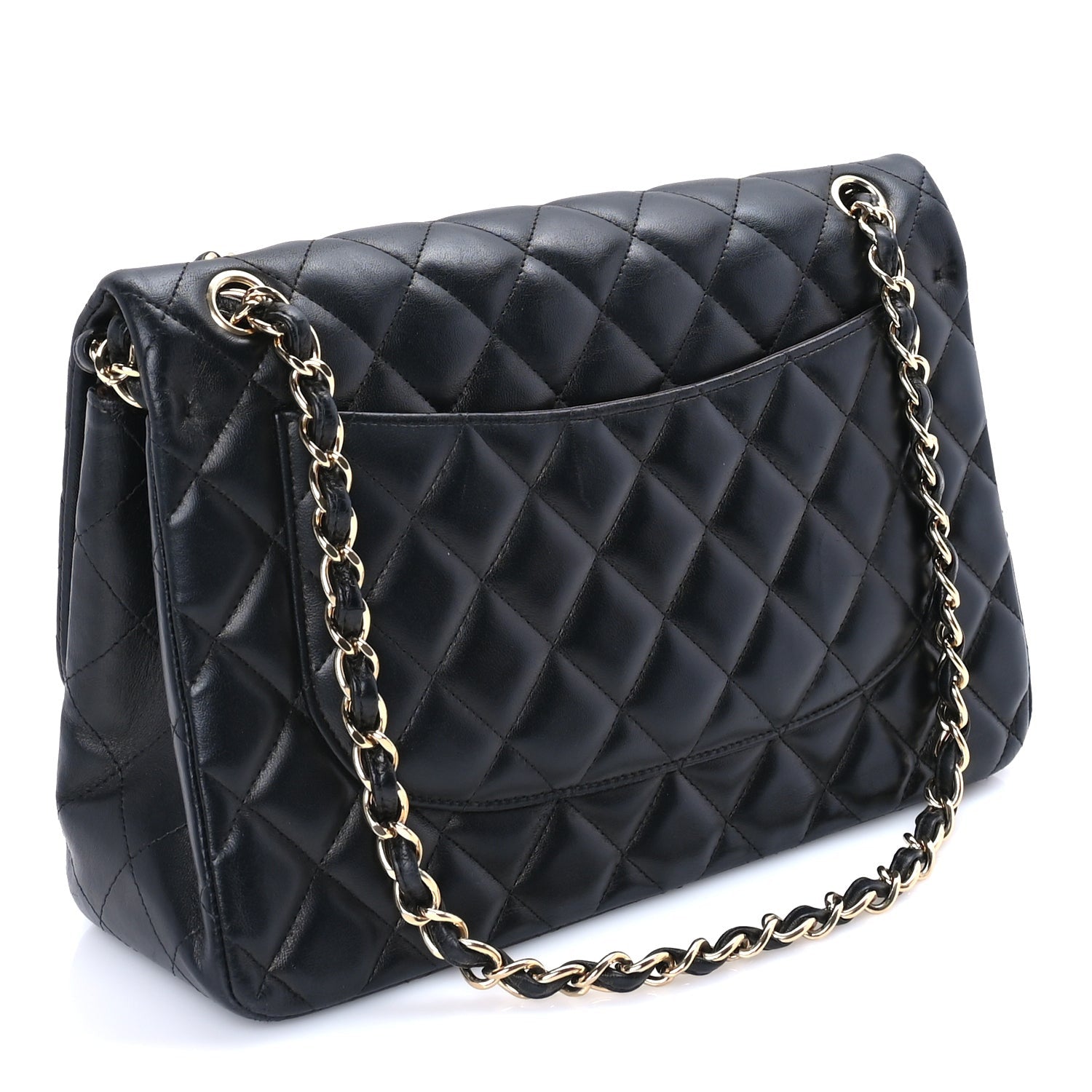 Chanel Lambskin Quilted Jumbo Double Flap Black 2 of 7