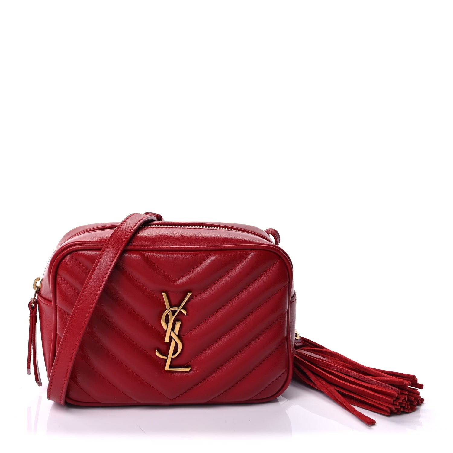 Saint Laurent Calfskin Matelasse Monogram Lou Belt Bag Rouge Eros 1 of 8