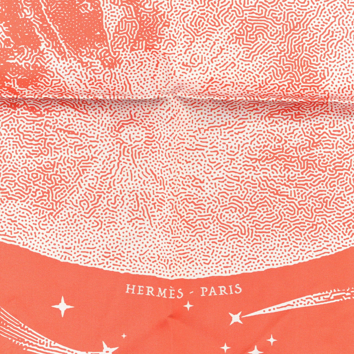 Hermes Silk Double Face Clair De Lune Scarf 90 Orange Gris White 2 of 4