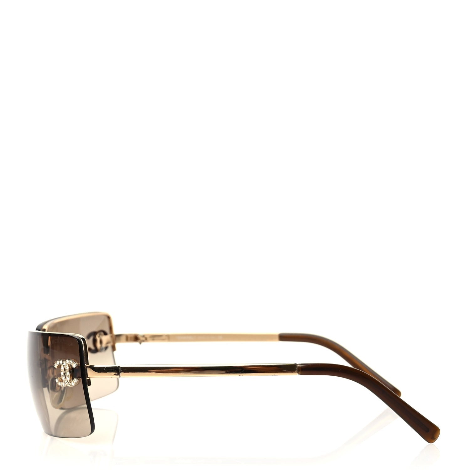 Chanel Crystal CC Logo Sunglasses 4104-B Gold 2 of 6