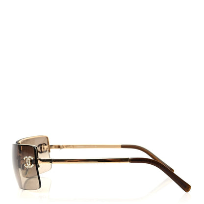 Chanel Crystal CC Logo Sunglasses 4104-B Gold 2 of 6