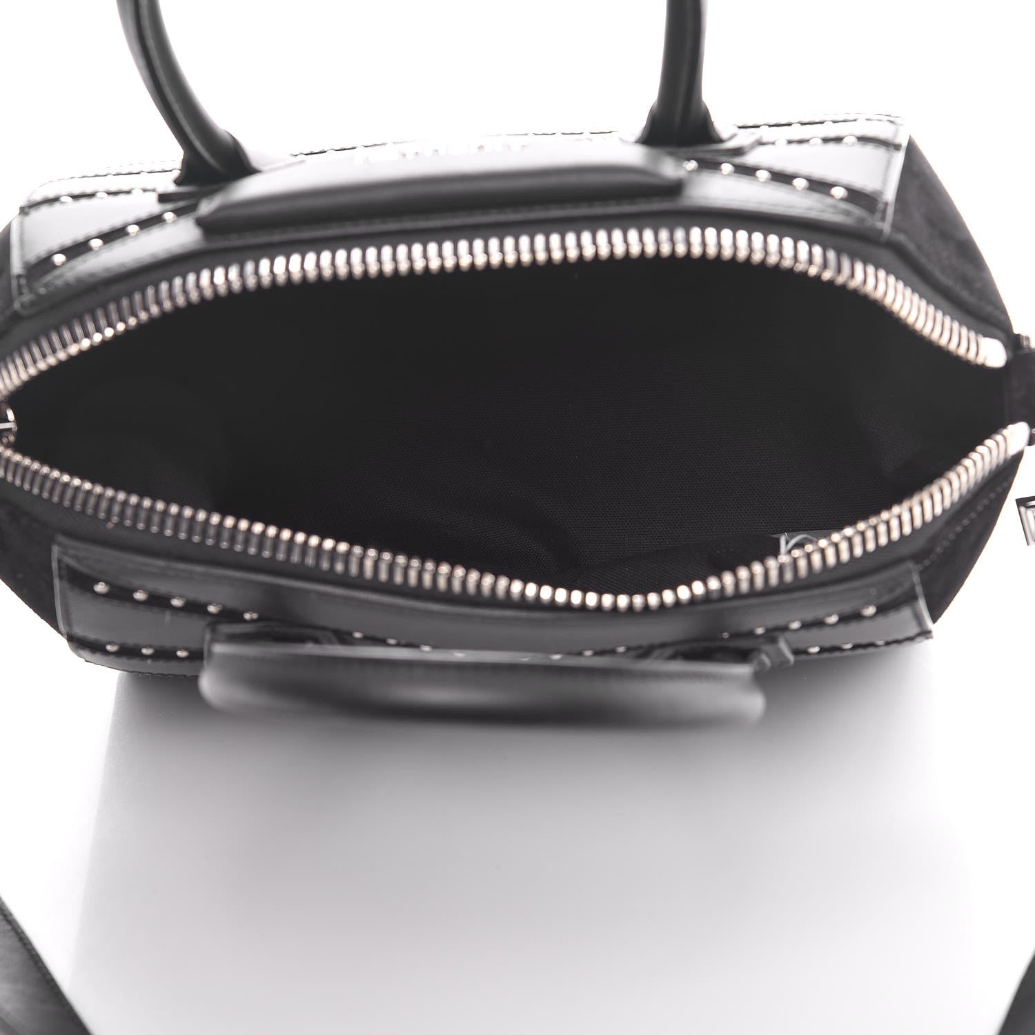 Givenchy Calfskin Suede Small Studded Chevron Antigona Black 6 of 11